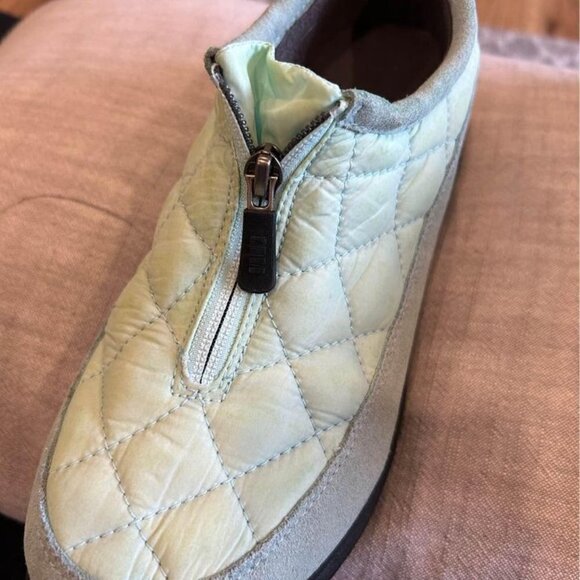 Lands END woman’s zipper sneakers. Mint green. Thick sole. Size 8. Leather/quilt - Picture 7 of 10